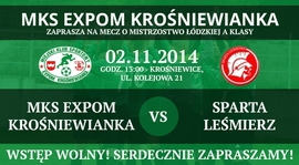 Mecz ze Spartą Leśmierz już w niedzielę!