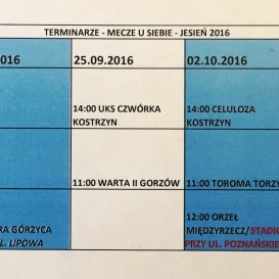 TERMINY MECZÓW JUNIORÓW, TRAMPKARZY I MŁODZIKÓW - RUNDA JESIENNA