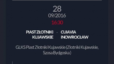 W środę gramy z Piastem Złotniki Kujawskie.