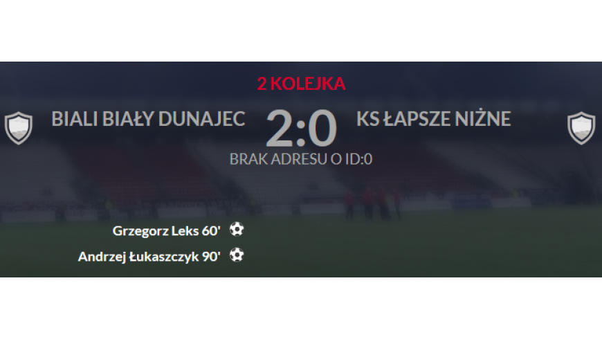 II kolejka - BIALI Biały Dunajec - KS Łapsze Niżne 2-0(0-0)