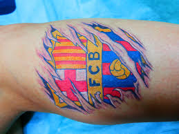 Znalezione obrazy dla zapytania tatuaż fc barcelona