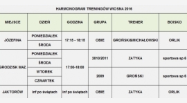 Wiosenny Harmonogram treningowy Kinder Pogoń !