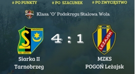 Siarka II Tarnobrzeg 4-1 MZKS Pogoń Leżajsk
