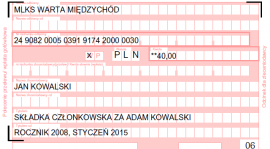 SKŁADKA CZŁONKOWSKA
