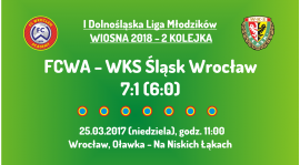 I DLM wiosna 2018 - 2 kolejka (25.03.2018): FCWA - WKS Śląsk Wrocław