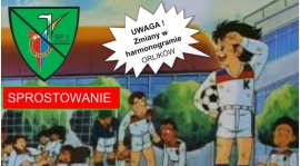 Zmiana w harmonogramie Szkółki - SPROSTOWANIE !!!