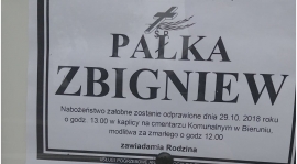 Nabożeństwo żałobne zostanie odprawione dnia 29.10.2018 roku o godz. 13:00