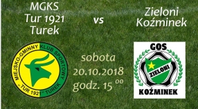 Zaproszenie na mecz Tur 1921 Turek- Zieloni Koźminek.