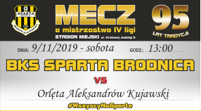 15. kolejka: Sparta vs. Orlęta Aleksandrów Kujawski