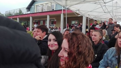 Oglądanie meczu Polska Kolumbia na mistrzostwach świata w Rosji.