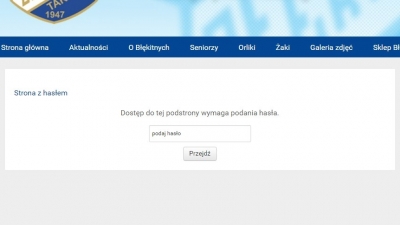 Strona tekstowa z hasłem