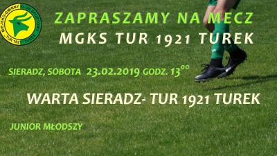 Zaproszenie na mecz juniorów Tur 1921 Turek.