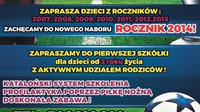 Rozpoczynamy nabór do drużyny rocznika 2014!!!