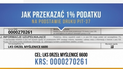 Przekaż swój 1% podatku na Orzeł Myślenice!