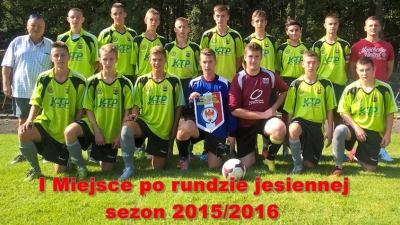 Juniorzy Starsi kończą rundę jesienną zwycięstwem i są Liderem tabeli.