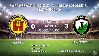 KS OLKUSZ - LKS JAWISZOWICE 0:3 w 1 kolejce