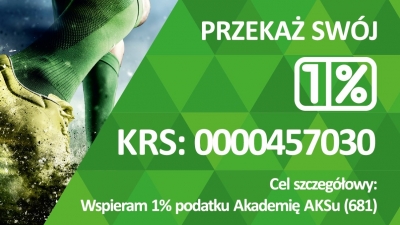 Przekaż 1% podatku na rzecz Akademii AKS Górnik Niwka Sosnowiec