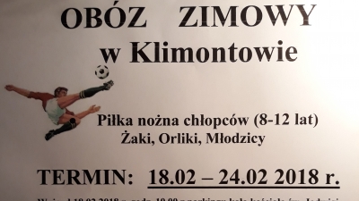 Obóz pilkarski w Klimontowie 18-24.02.2018