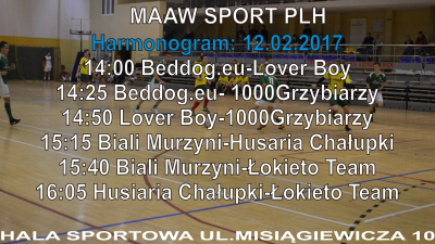 FAZA FINAŁOWA MAAW SPORT PLH W NIEDZIELĘ (12.02.2017) OD GODZ. 14:00 !!