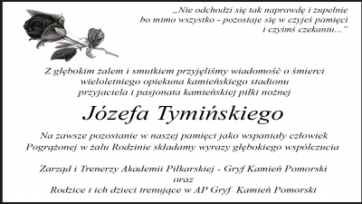 Kondolencje dla rodziny Pana Józefa Tymińskiego