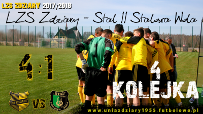 4 Kolejka: LZS Zdziary - Stal II Stalowa Wola 4:1.