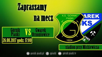 Zapowiedź: Górnik Piaski - Gwarek Ornontowice