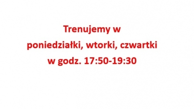 Dni i godziny treningów.