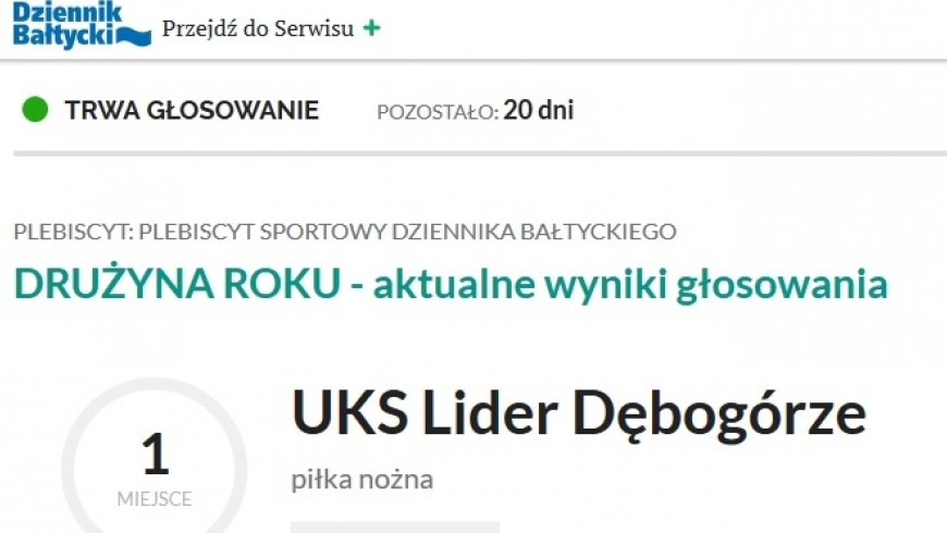 Głosujemy na UKS Lider Dębogórze