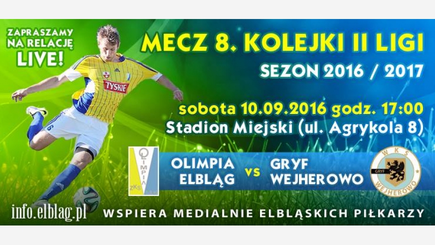 OLIMPIA ELBLĄG - GRYF WEJHEROWO