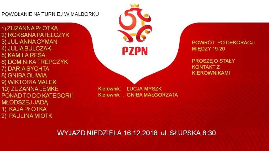 TURNIEJ MIKOŁAJKOWY W MALBORKU POWOŁANIA