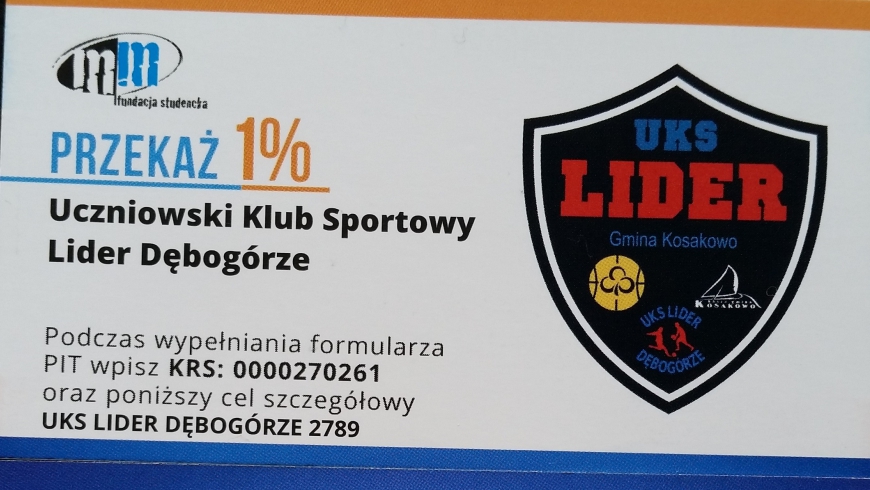 1% podatku dla UKS Lider Dębogórze