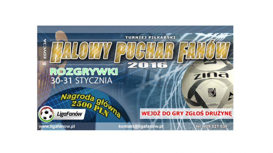Startuje 8 Edycja Halowego Pucharu Fanów - Zgłoś Drużynę