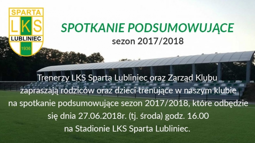 ZAPROSZENIE NA PODSUMOWANIE SEZONU
