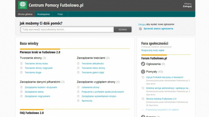 Poznaj nowe Centrum Pomocy Futbolowo.pl