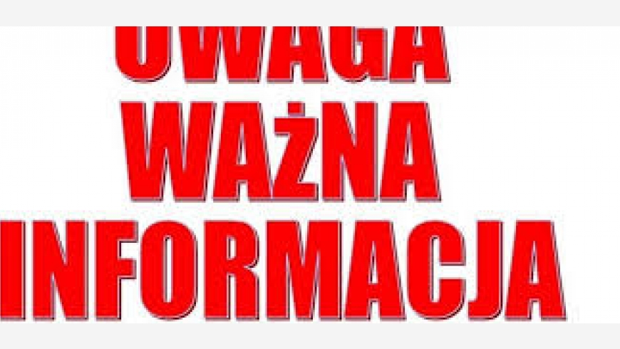 WAŻNA INFORMACJA
