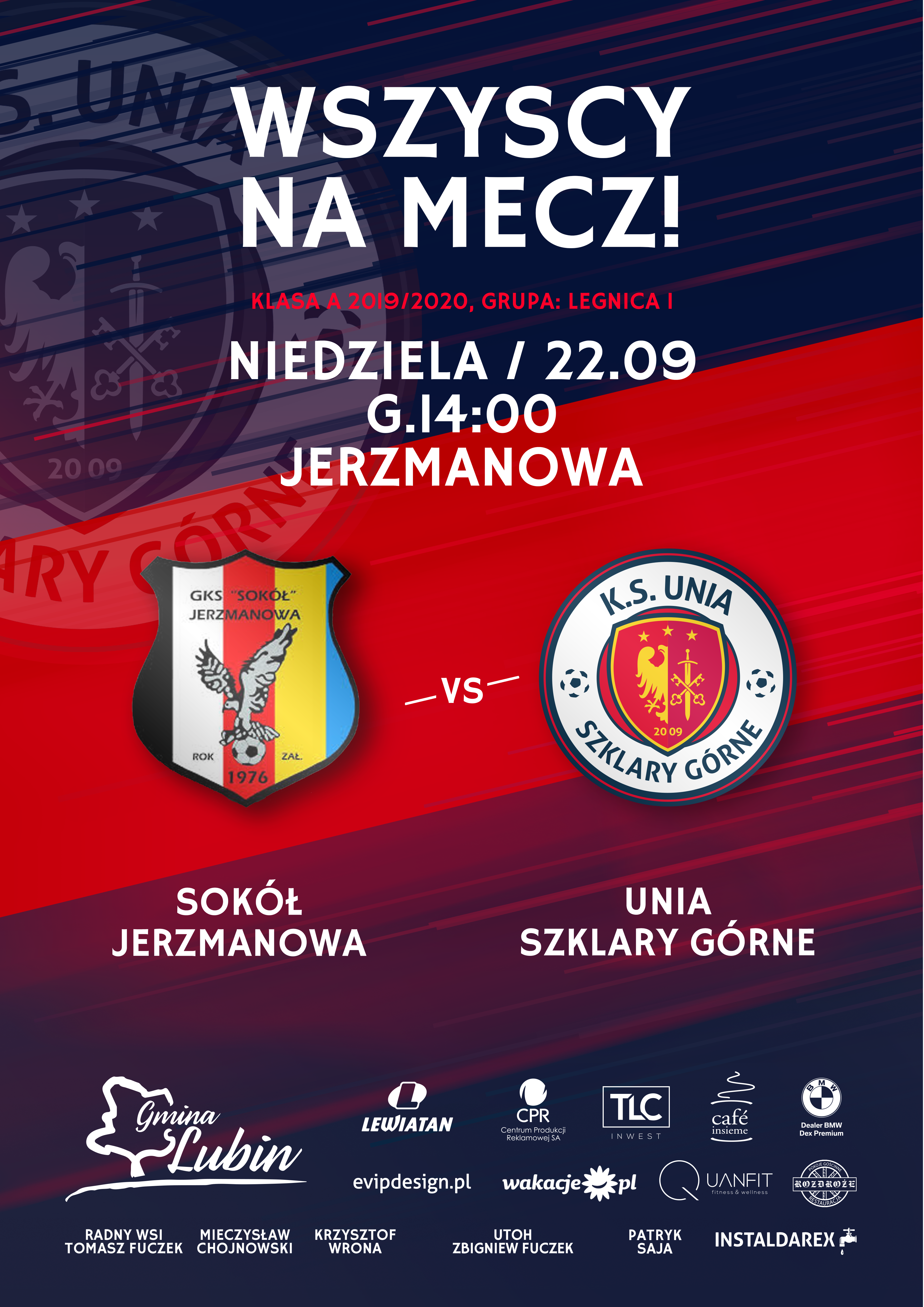 Plakat meczowy Sokół vs. Unia